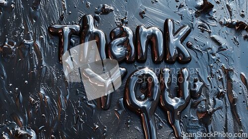 Image of Black Slime Thank you concept creative art poster.