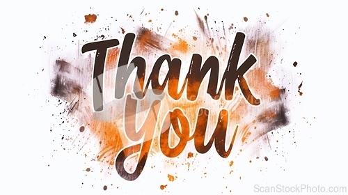 Image of Words Thank You created in Brush Calligraphy.
