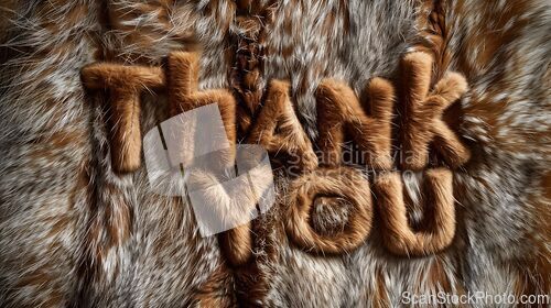 Image of Brown Fur Thank you concept creative art poster.