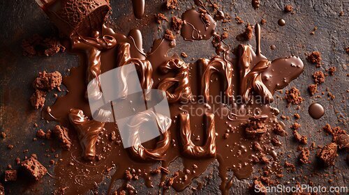 Image of Brown Slime Thank you concept creative art poster.