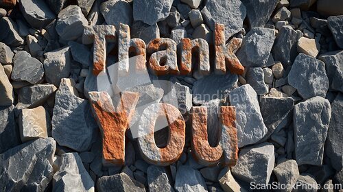 Image of Gneiss Stone Thank you concept creative art poster.