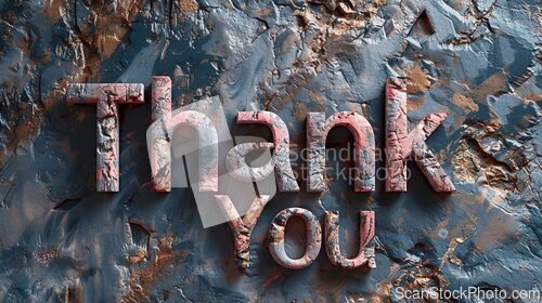 Image of Gneiss Stone Thank you concept creative art poster.