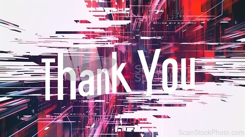 Image of Words Thank You created in Glitch Art.