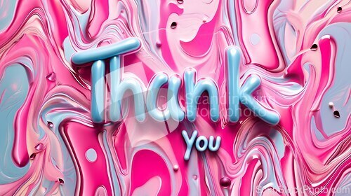Image of Glossy Surface Thank you concept creative art poster.