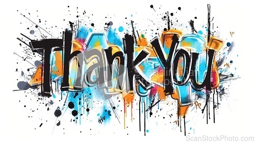 Image of Words Thank You created in Graffiti Typography.