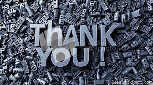 Image of Grey Thank you concept creative art poster.