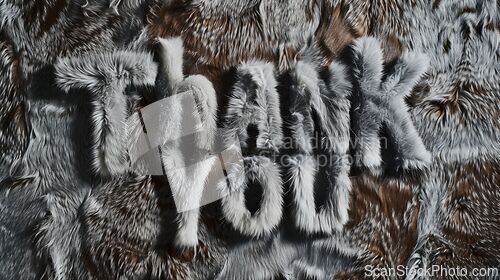 Image of Grey Fur Thank you concept creative art poster.