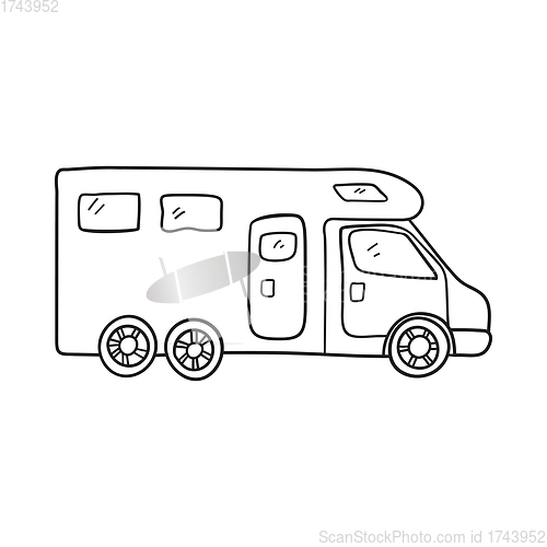 Image of Icon Of Camping Family Caravan Car