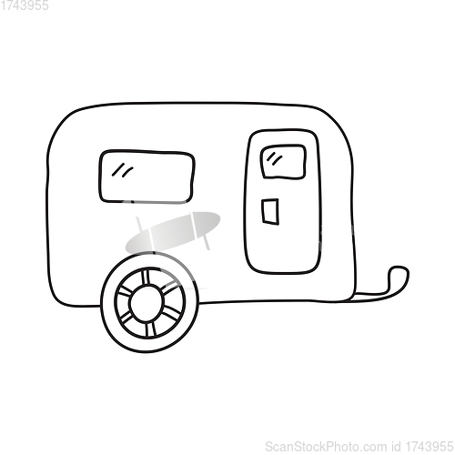 Image of Icon Of Camping Family Caravan Car