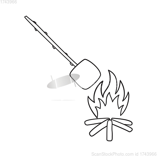 Image of Iicon Of Camping Fire With Marshmallow