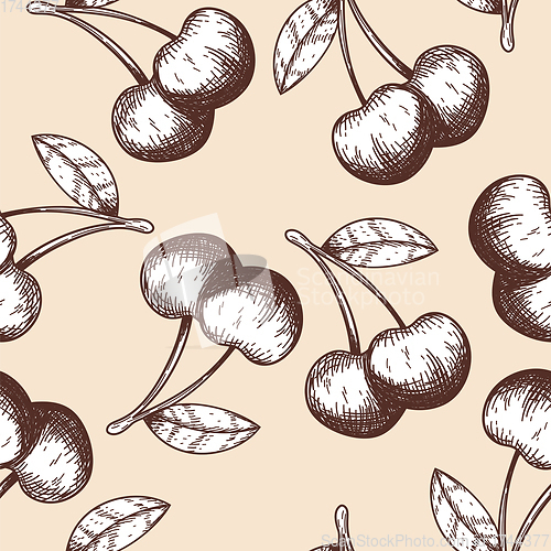 Image of Seamles Pattern Of Cherry