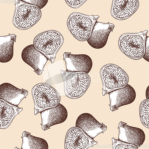 Image of Seamles Pattern Of Fig Fruit