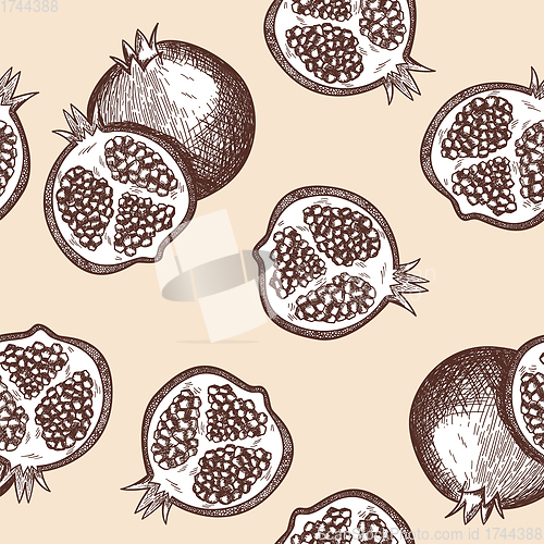 Image of Seamles Pattern Of Pomegranate