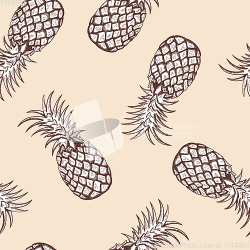 Image of Seamles Pattern Of Pineapple