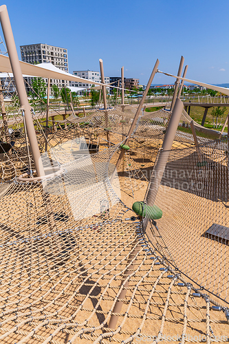 Image of Large public city playground, panorama of modern urban area
