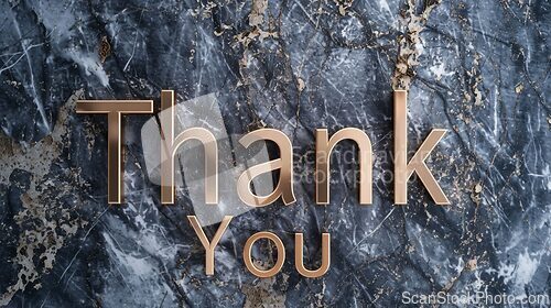 Image of Grey Marble Thank you concept creative art poster.