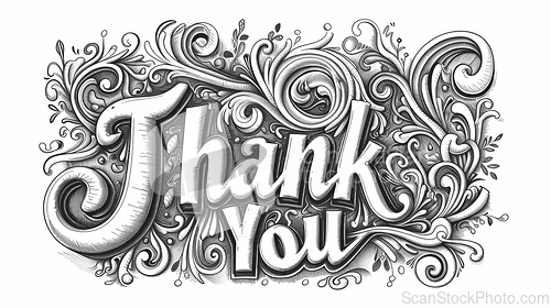 Image of Words Thank You created in Doodle Lettering.