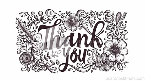 Image of Words Thank You created in Doodle Lettering.
