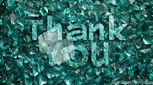 Image of Emerald Crystal Thank you concept creative art poster.