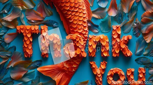 Image of Fish Scale Thank you concept creative art poster.