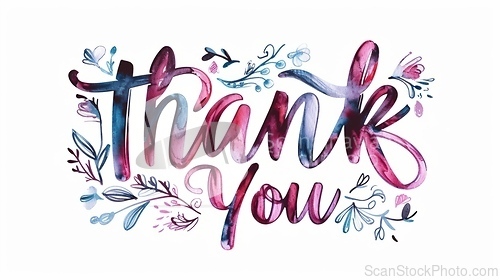 Image of Words Thank You created in Hand-Lettering.