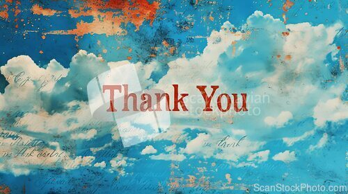 Image of Heaven Thank you concept creative art poster.