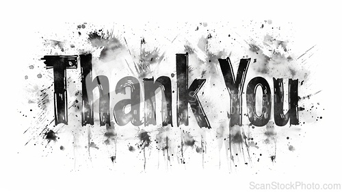 Image of Words Thank You created in Ink Drawing.