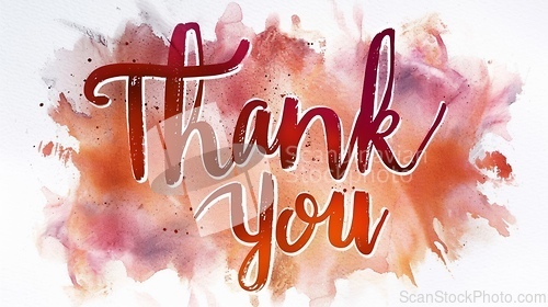 Image of Words Thank You created in Italic Calligraphy.