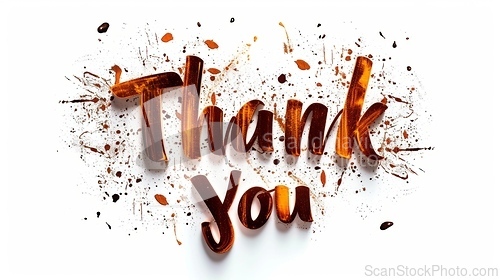 Image of Words Thank You created in Italic Calligraphy.