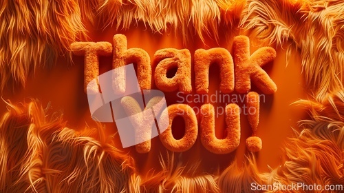 Image of Orange Fur Thank you concept creative art poster.