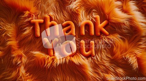 Image of Orange Fur Thank you concept creative art poster.