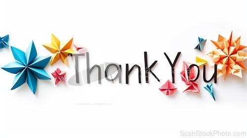 Image of Words Thank You created in Origami Lettering.