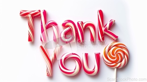 Image of Words Thank You created in Lollipop Typography.