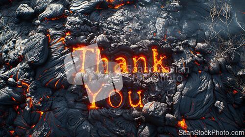 Image of Lava Thank you concept creative art poster.