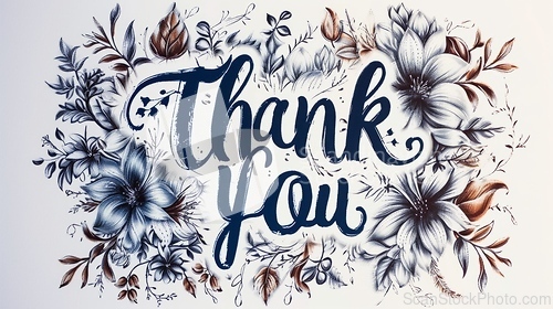 Image of Words Thank You created in Modern Calligraphy.
