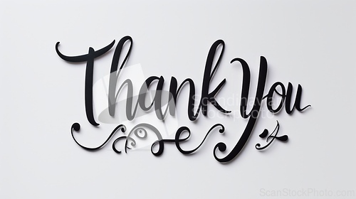 Image of Words Thank You created in Modern Calligraphy.