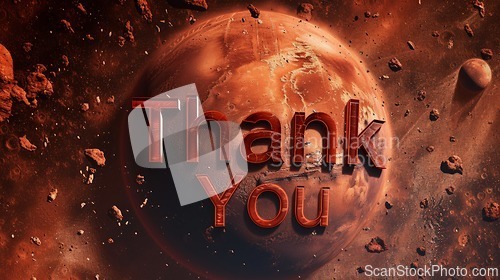 Image of Mars Thank you concept creative art poster.