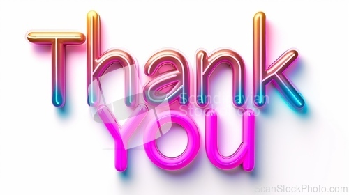 Image of Words Thank You created in Neon Lettering.