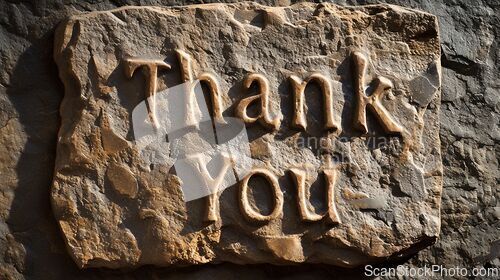 Image of Sandstone Thank you concept creative art poster.