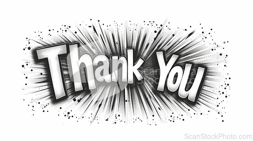 Image of Words Thank You created in Stippling.