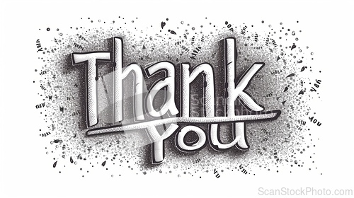 Image of Words Thank You created in Stippling.
