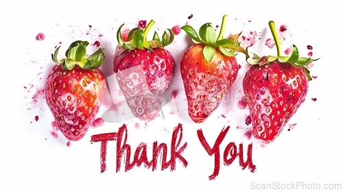 Image of Words Thank You created in Strawberry Typography.