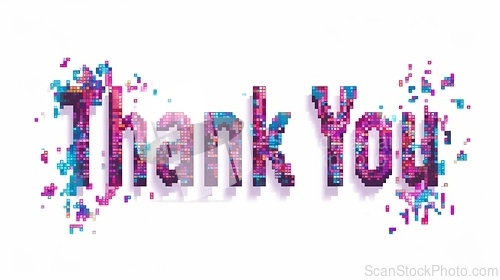 Image of Words Thank You created in Pixel Art.