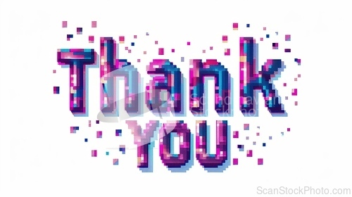 Image of Words Thank You created in Pixel Art.