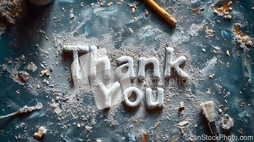 Image of Pumice Stone Thank you concept creative art poster.