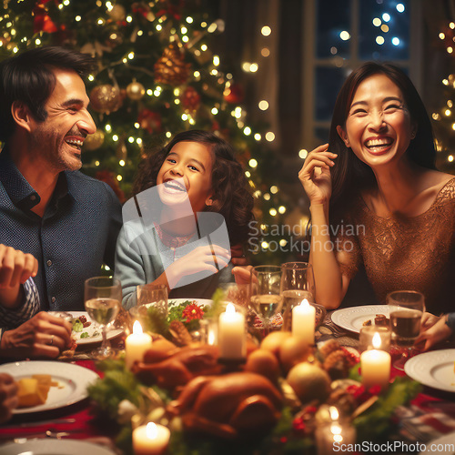 Image of family enjoying christmas together