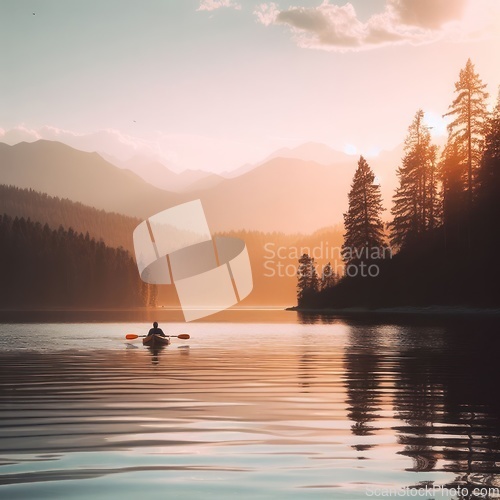 Image of person enjoying the peace while kayaking or canoeing