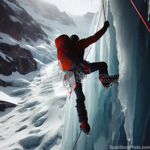 Image of ice climbing extreme sport