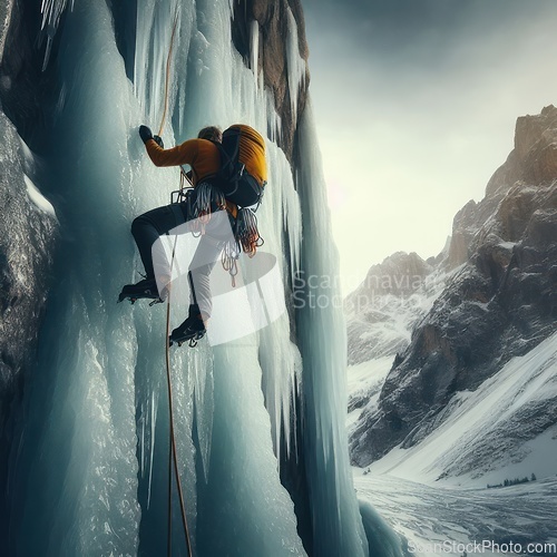 Image of ice climbing extreme sport
