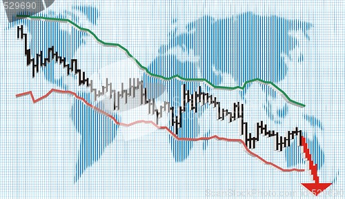 Image of Financial crisis, vector illustration 